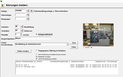 Instandhaltungssoftware Exp-Instandhaltung: Störungsmeldung